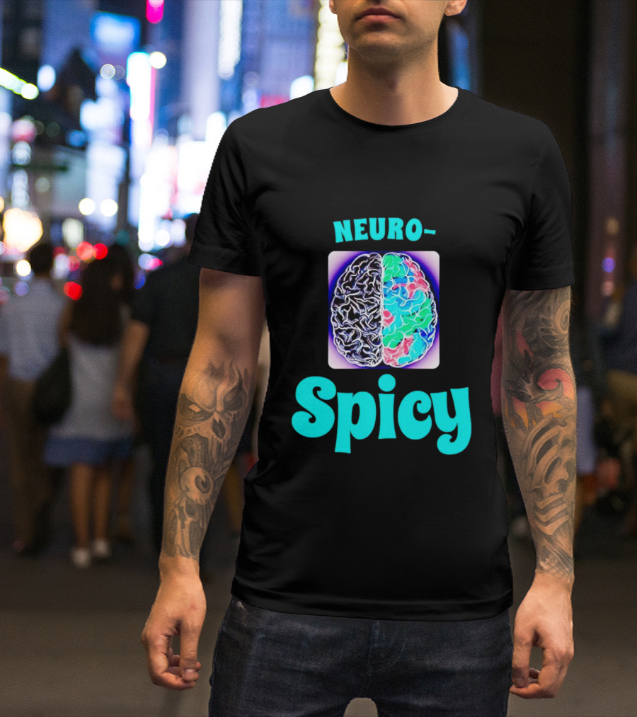 Neuro-Spicy Brains Vibrant Colorful Brain T-Shirt