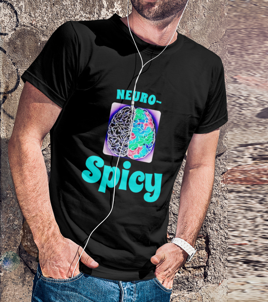 Neuro-Spicy Brains Vibrant Colorful Brain T-Shirt