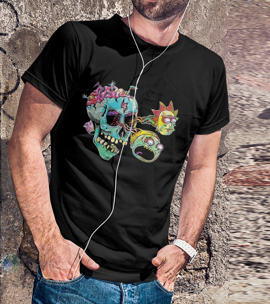 Eyeball Skull Rick And Morty Trippy Surreal Brain Explosion T-Shirt