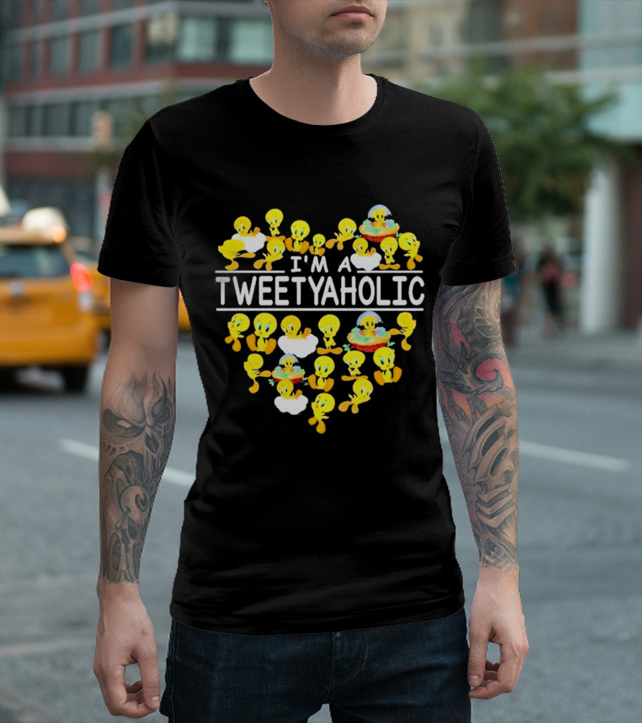 I'm a Tweetyaholic Heart Design Featuring Multiple Tweety Bird Poses T-Shirt