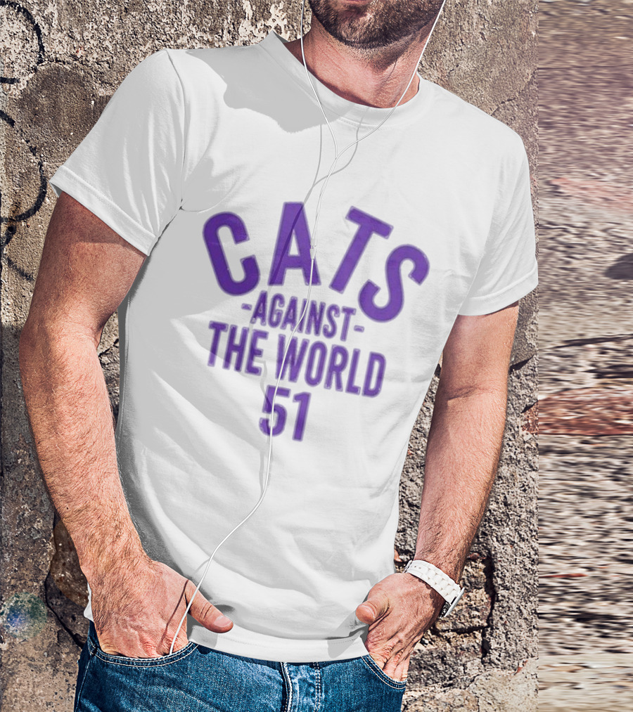 Northwestern Coaches Cats Against The World 51 Retro Purple T-Shirt