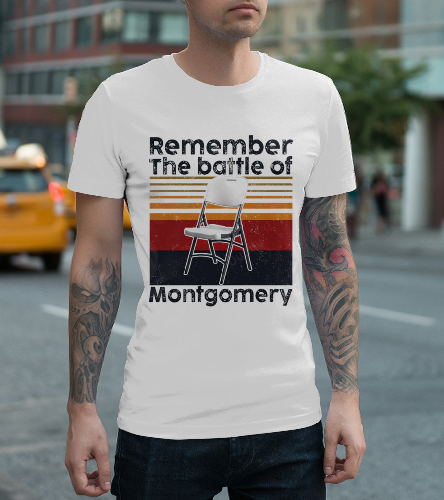 Remember The Battle Of Montgomery Vintage Chair Retro Lines T-Shirt