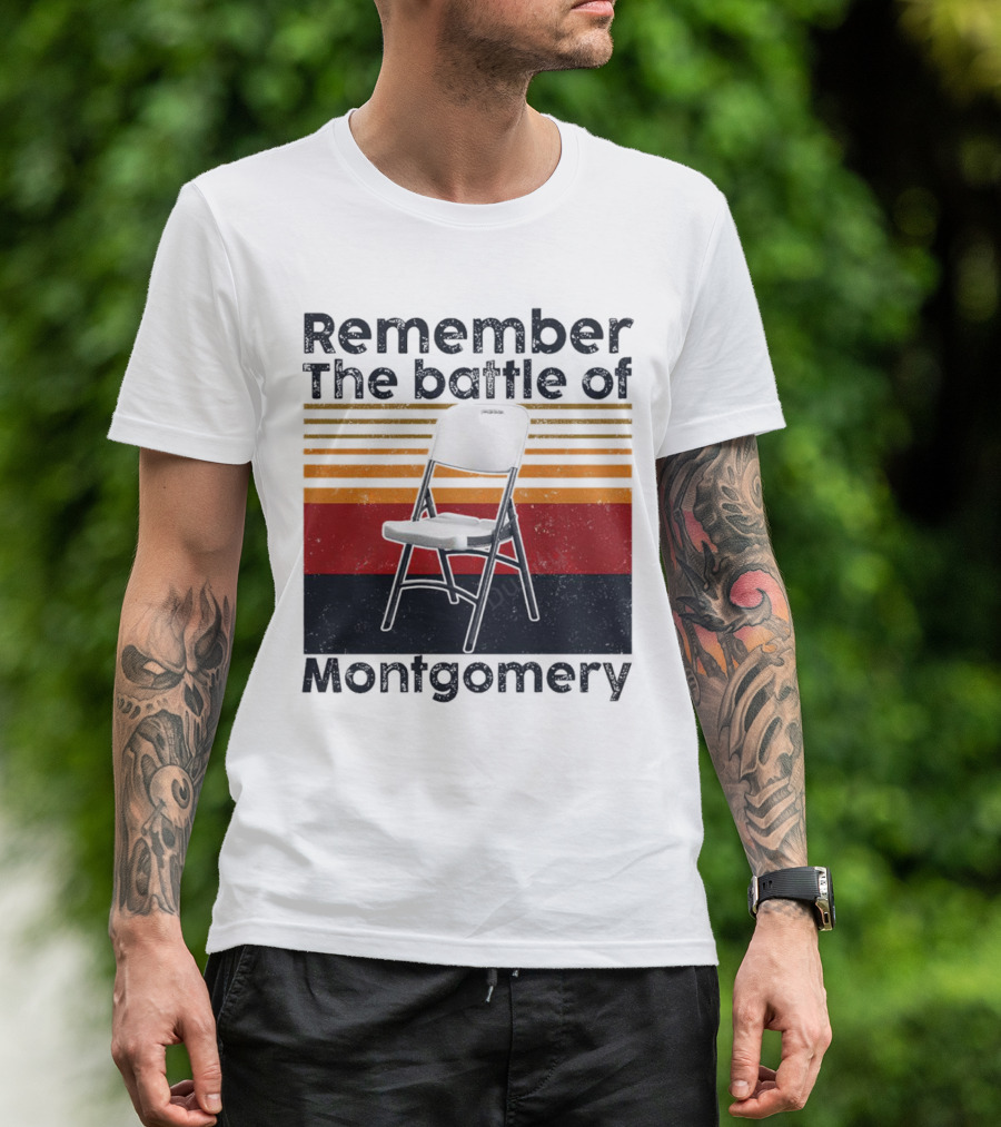 Remember The Battle Of Montgomery Vintage Chair Retro Lines T-Shirt
