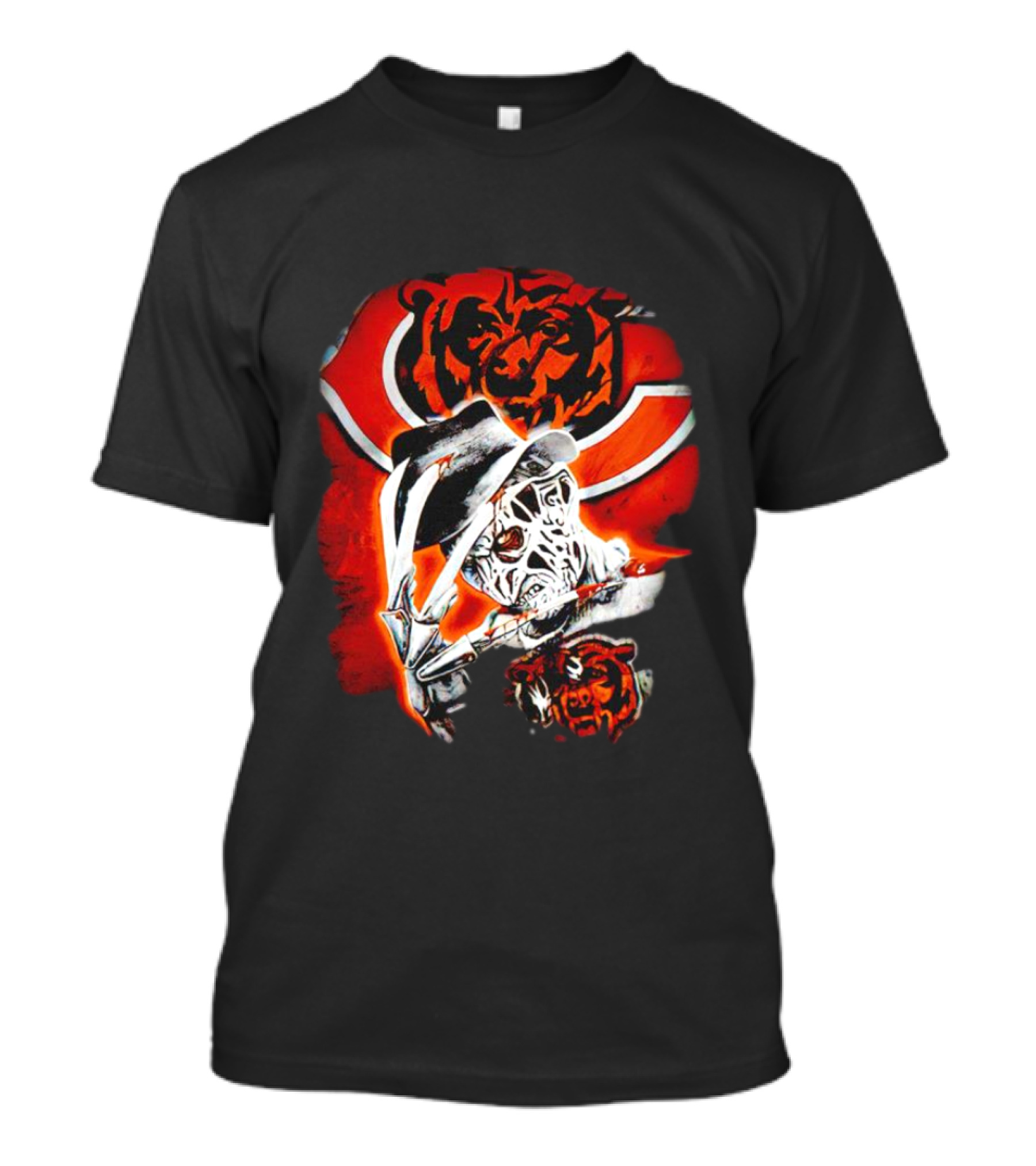 Freddy Krueger Chicago Bears Halloween Horror Crossover T-Shirt