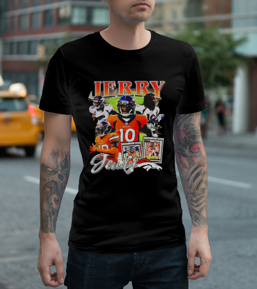 Jerry Jeudy Denver Broncos Number 10 Vintage Football T-Shirt