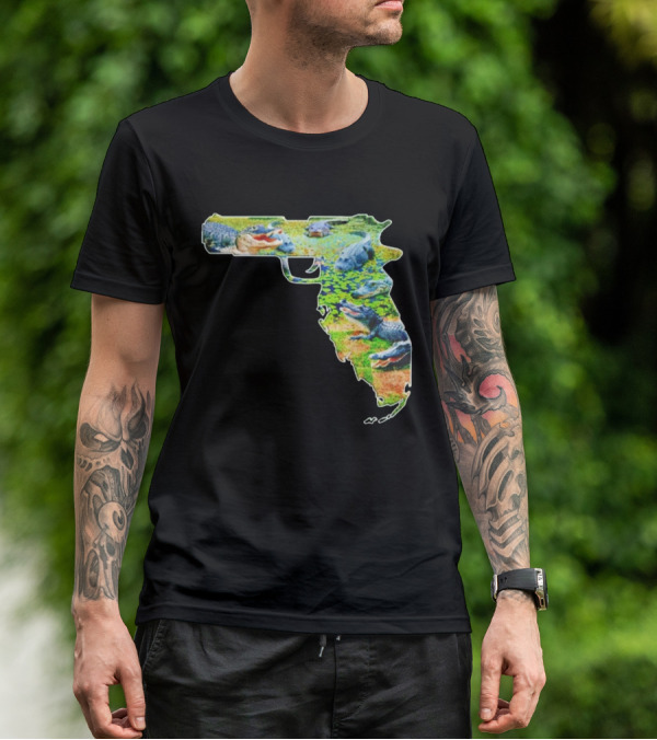 Florida Alligator Shape Gun T-Shirt