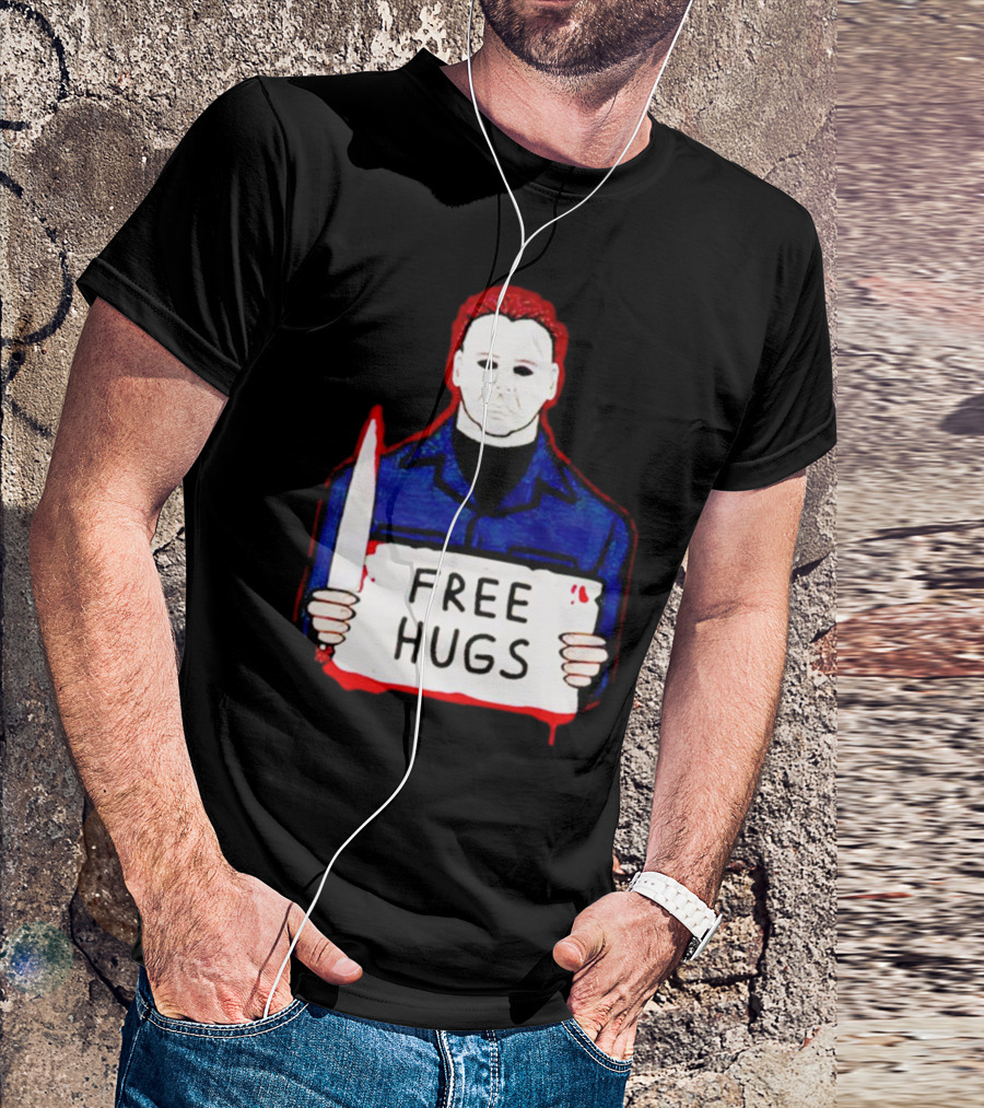 Free Hugs Michael Myers Knife Halloween Horror T-Shirt