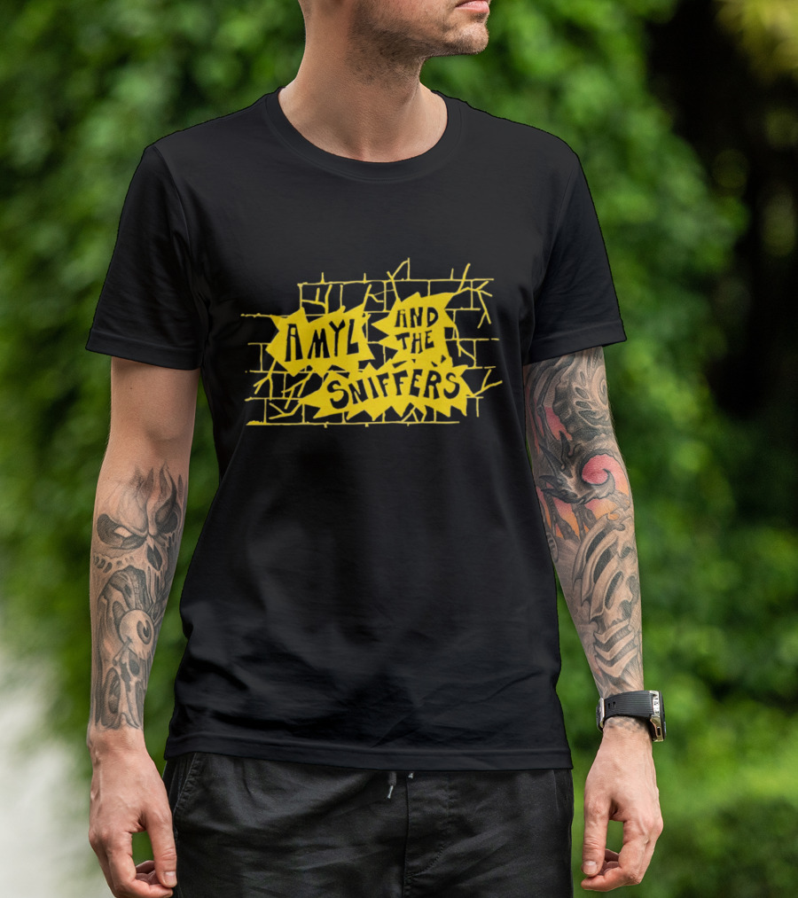 Amyl And The Sniffers Yellow Brick Wall Burst T-Shirt