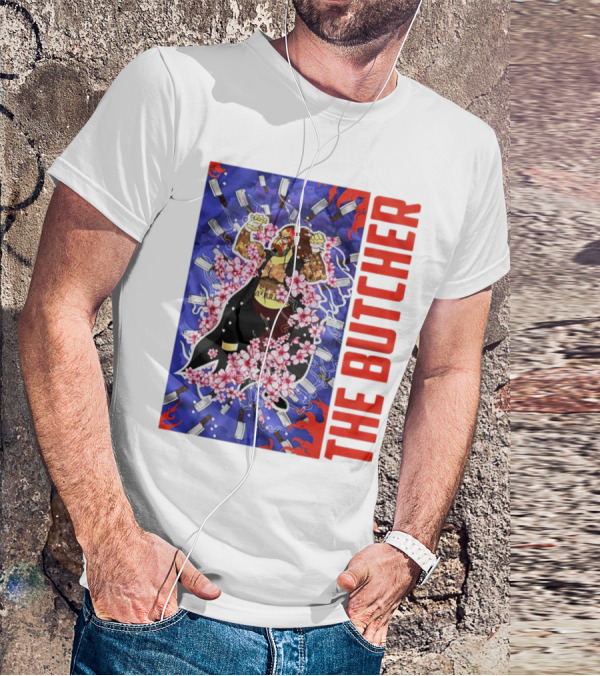 THE BUTCHER Cherry Blossom Blades Power Stance T-Shirt