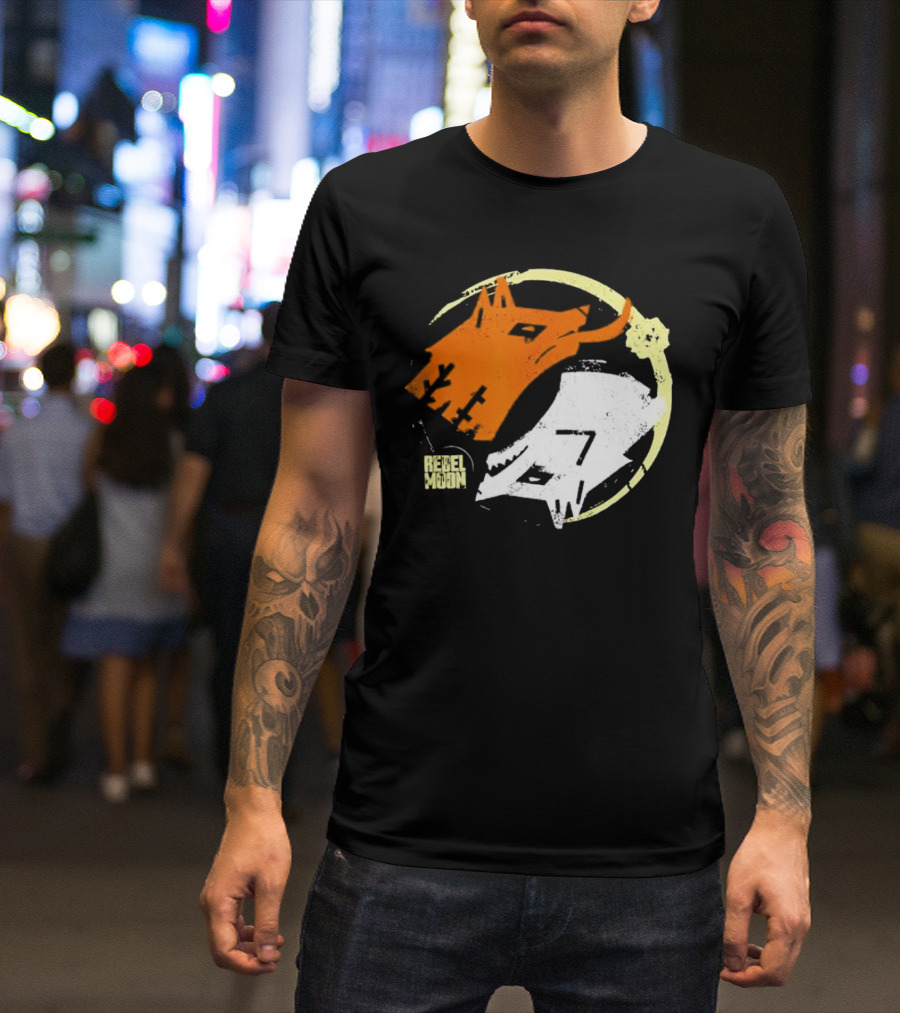 Rebel Moon Wolf Head Yin Yang T-Shirt