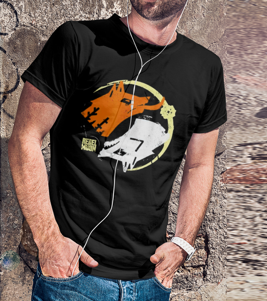 Rebel Moon Wolf Head Yin Yang T-Shirt