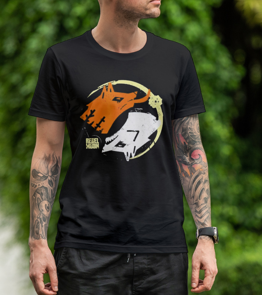 Rebel Moon Wolf Head Yin Yang T-Shirt