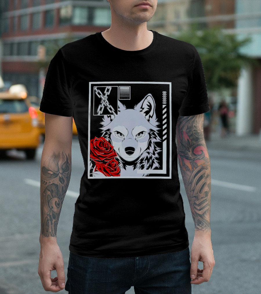 Wolf Rose Chains Red 88888 T-Shirt