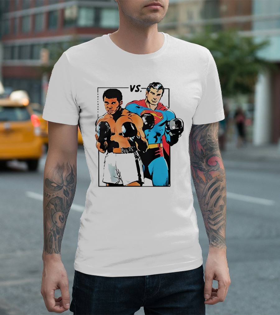 Superman vs Muhammad Ali Boxing Showdown T-Shirt