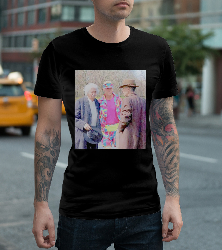 Albert Einstein Oppenheimer Ken Barbie Funny Barbenheimer Iconic Meeting T-Shirt