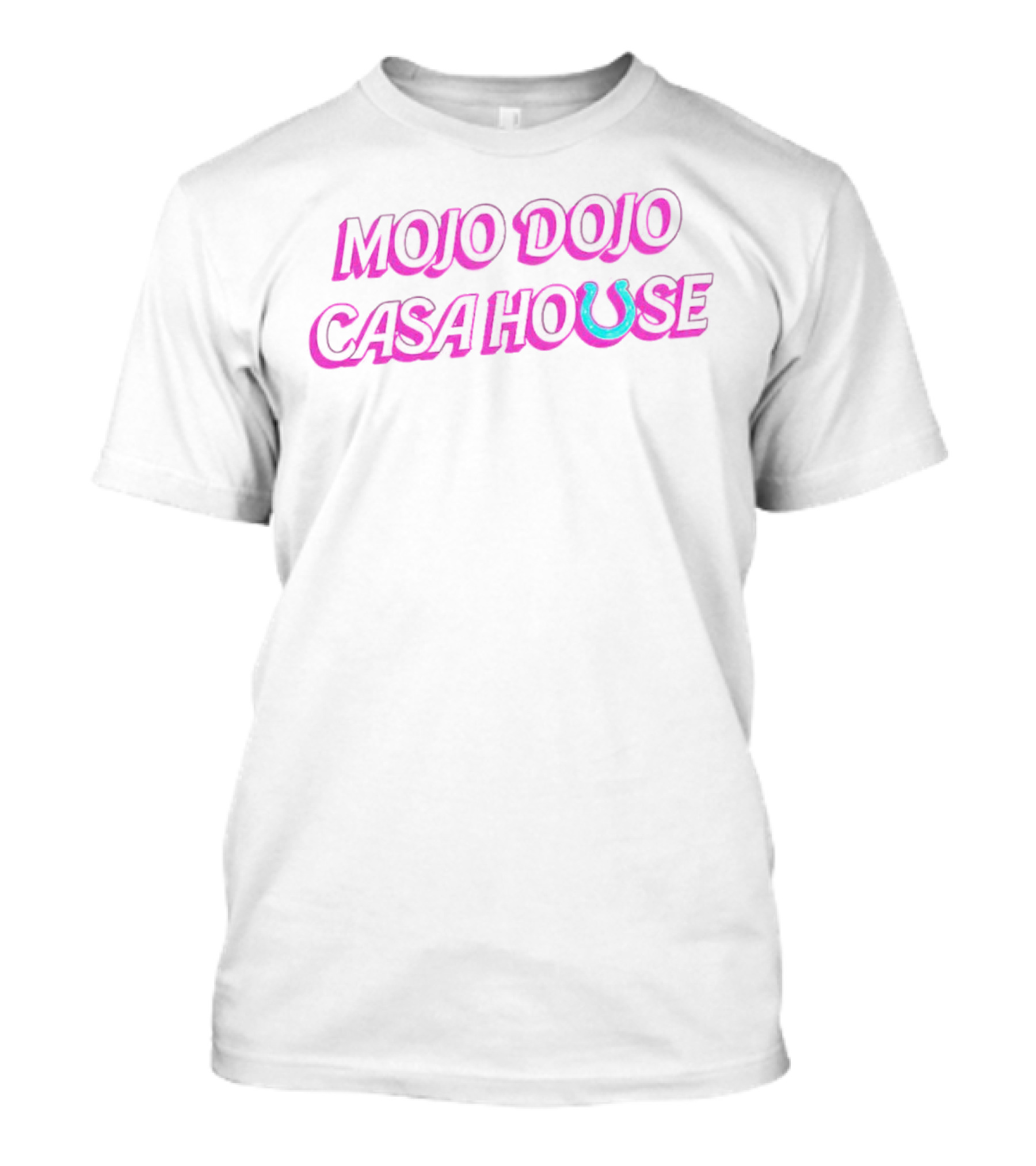 Mojo Dojo Casa House Pink Neon Horseshoe T-Shirt