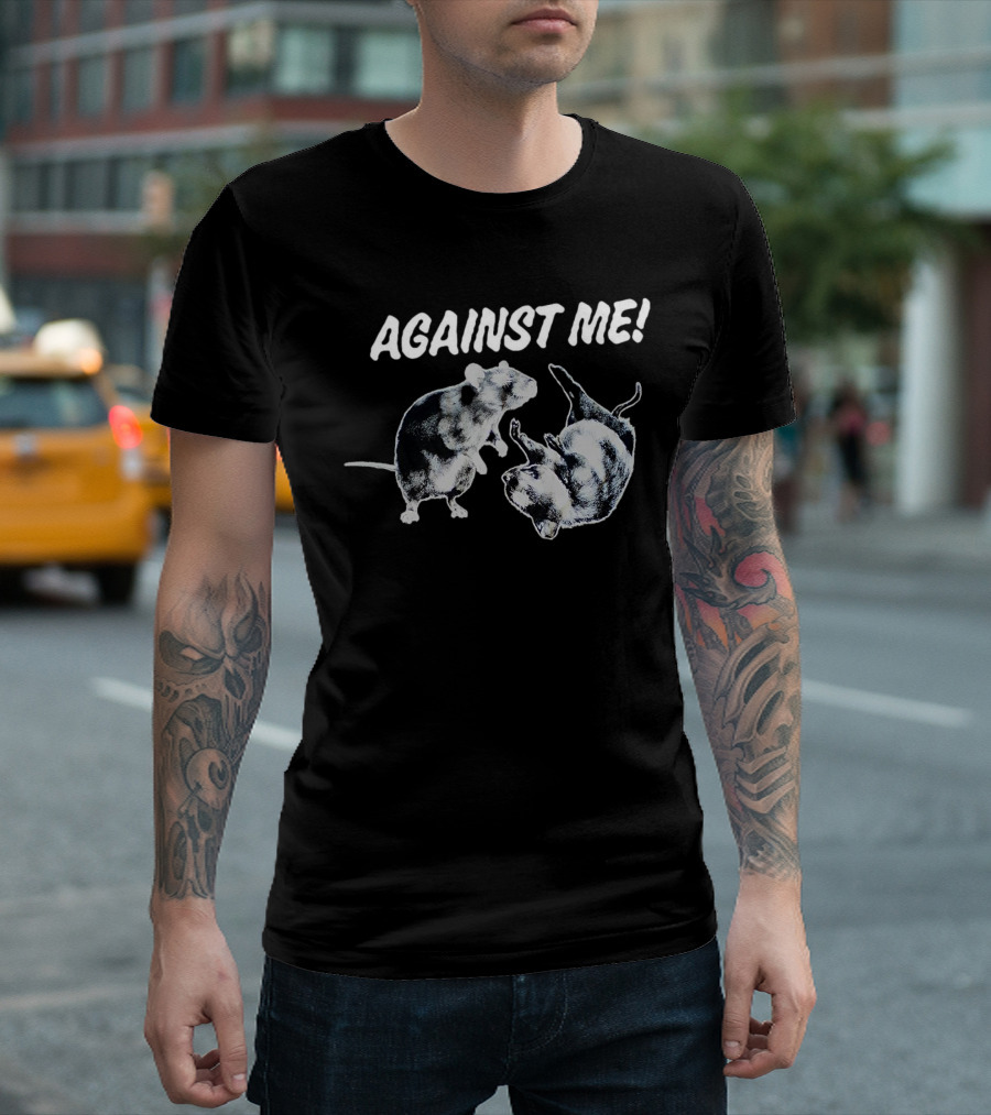 Against Me Rats Two Black and White Rodents T-Shirt