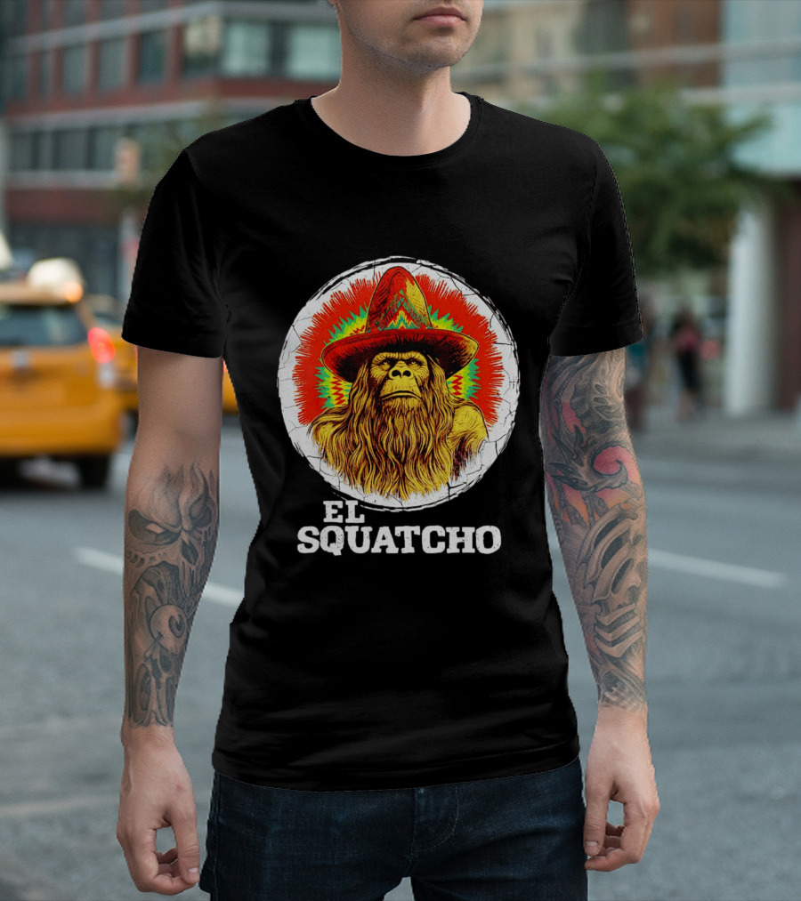 El Squatcho Psychedelic Sombrero Bigfoot T-Shirt
