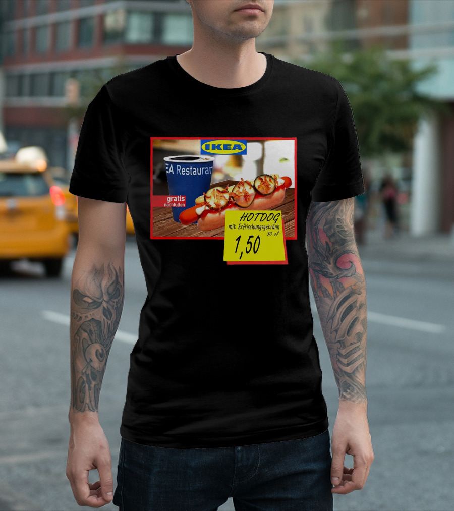 IKEA Hotdog Gratis Nachfüllen Mit Erfrischungsgetränk 1,50 Euro T-Shirt