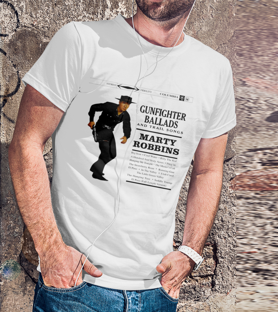 Marty Robbins Gunfighter Ballads And Trail Songs Album Cover Art Columbia T-Shirt