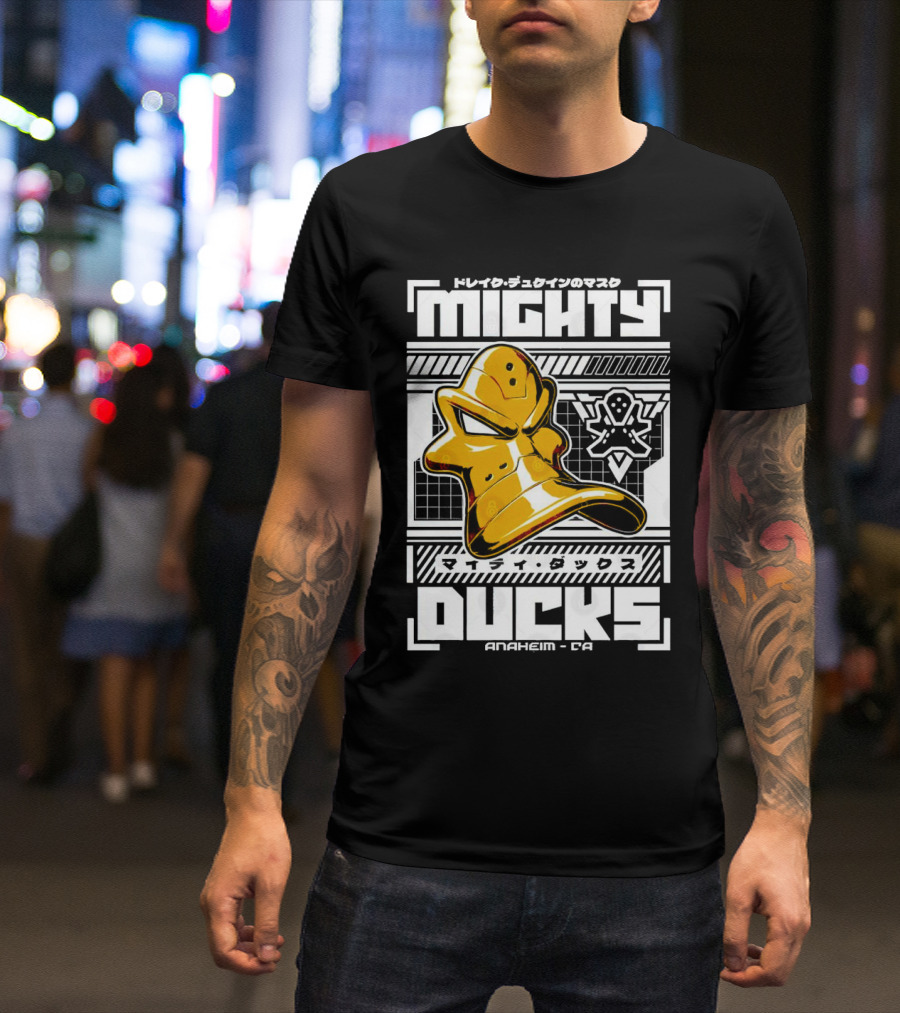 Mighty Ducks Anaheim CA Hockey Mask T-Shirt
