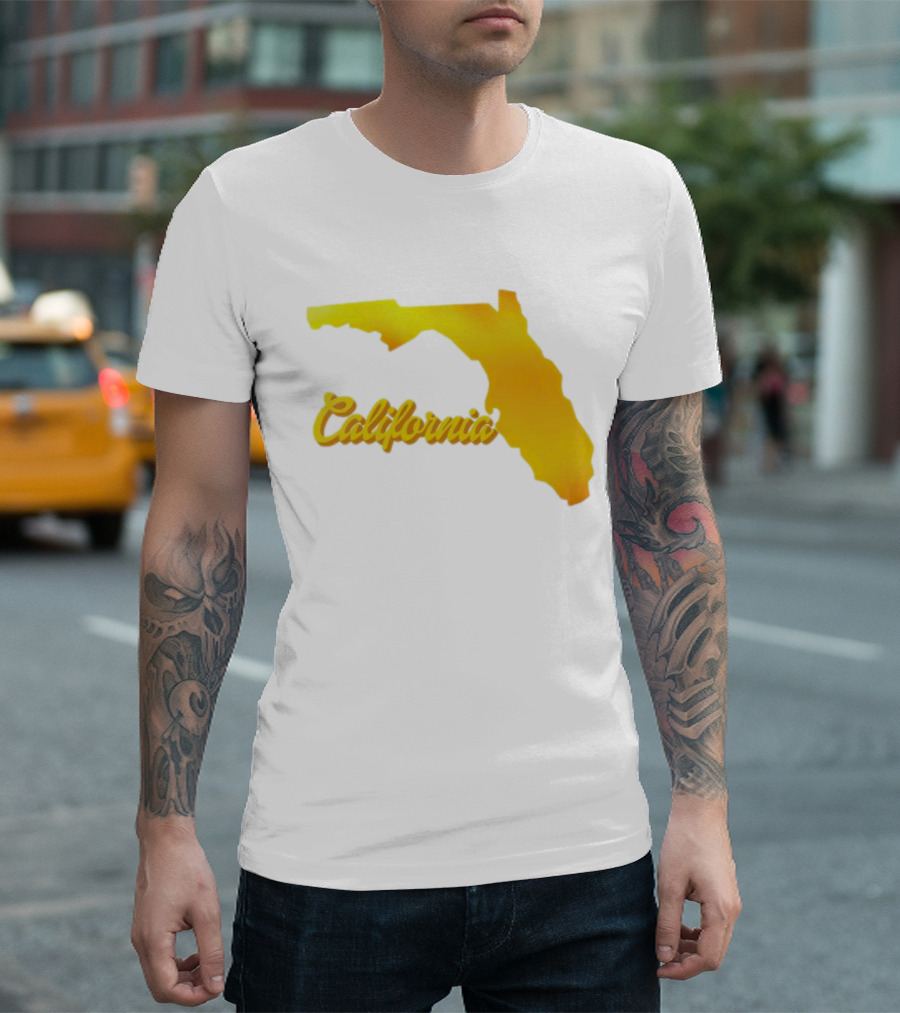 California Map Golden Florida Shape T-Shirt