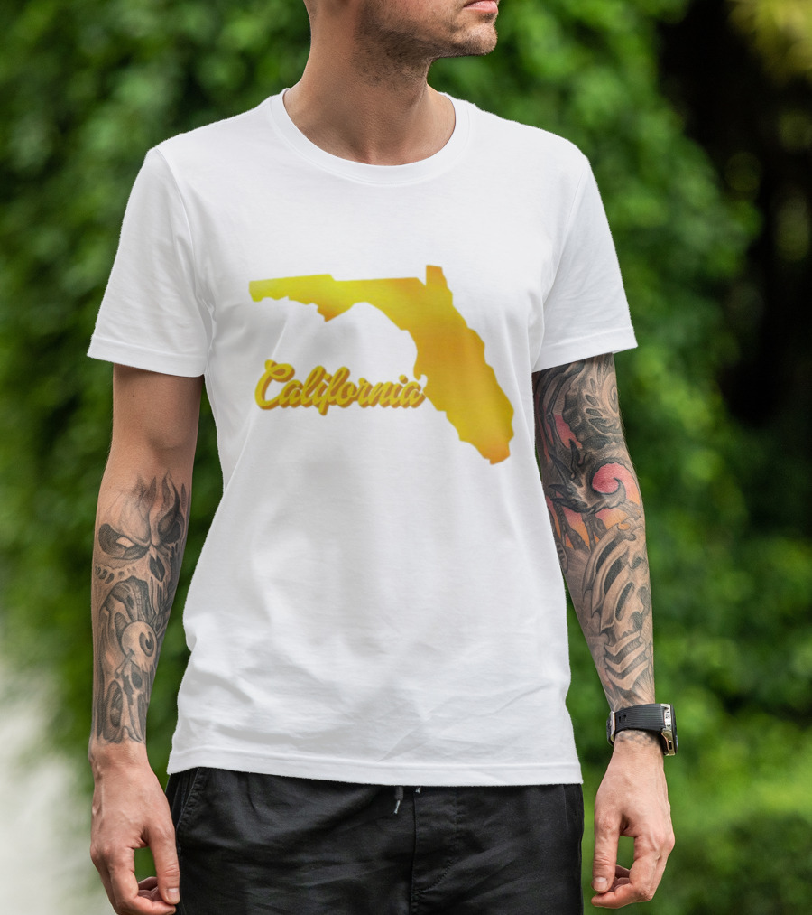 California Map Golden Florida Shape T-Shirt