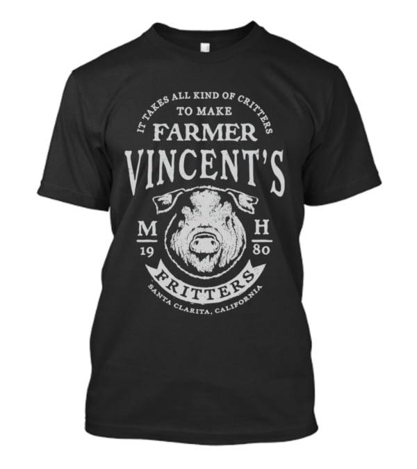 Farmer Vincent's Fritters Santa Clarita California 1980 Critter M H T-Shirt