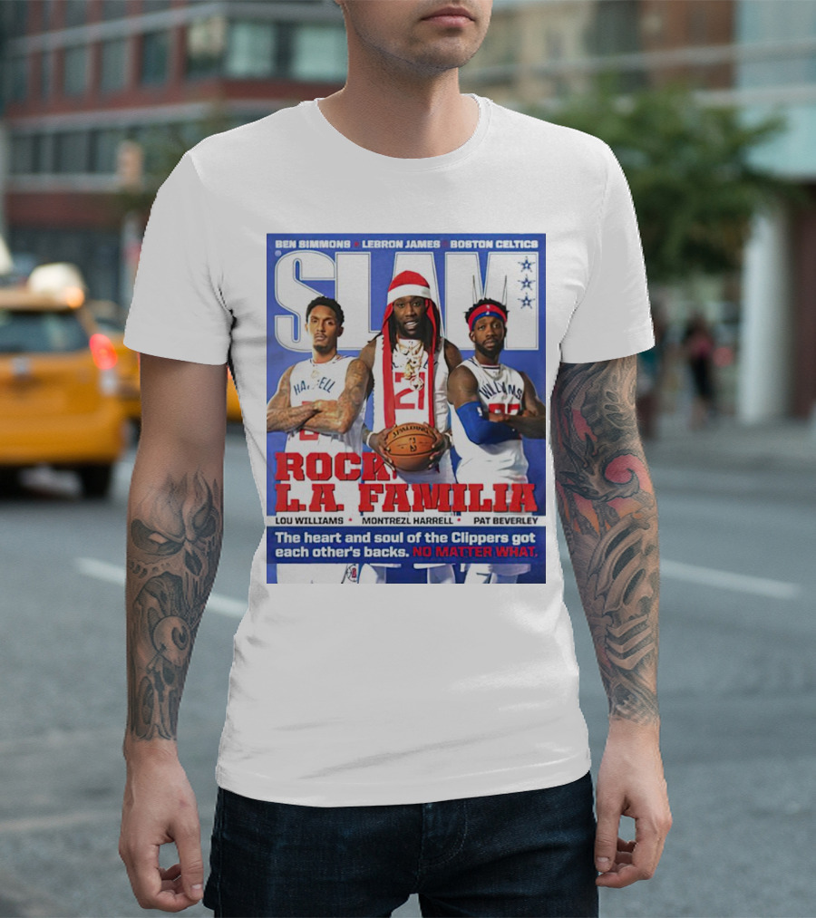 Slam Rock LA Familia Lou Williams Montrezl Harrell Pat Beverley Clippers T-Shirt