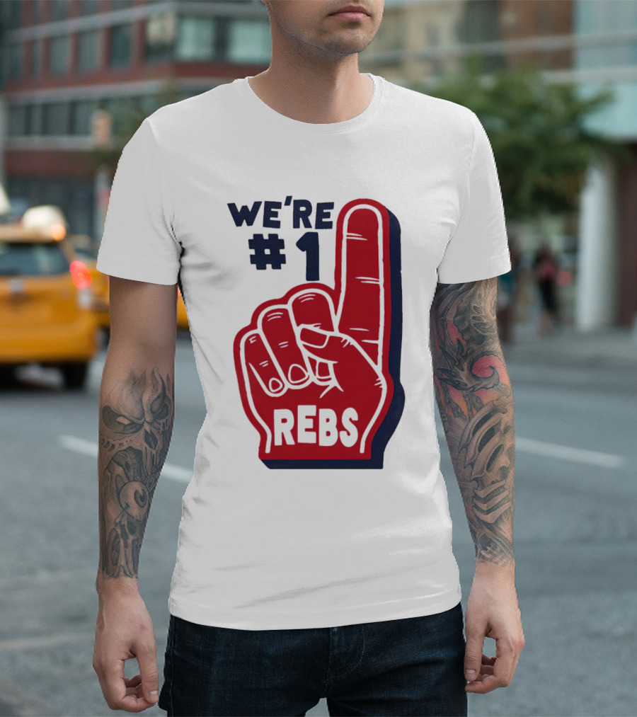 We're #1 Rebs Foam Finger Sports T-Shirt