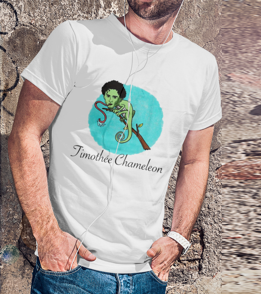 Timothée Chameleon With Green Lizard And Curled Tongue T-Shirt