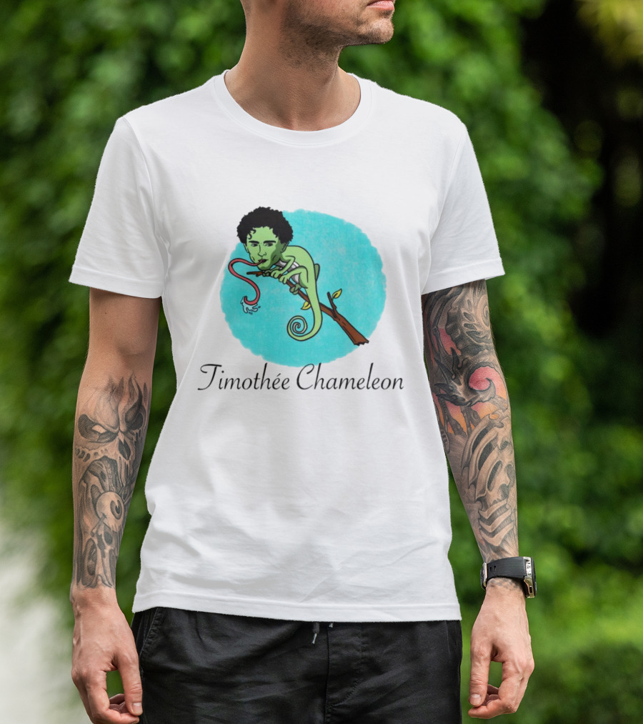 Timothée Chameleon With Green Lizard And Curled Tongue T-Shirt