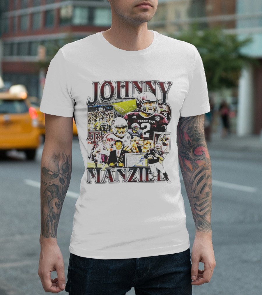 Johnny Manziel Texas A&M Aggies Football Highlights Collage T-Shirt