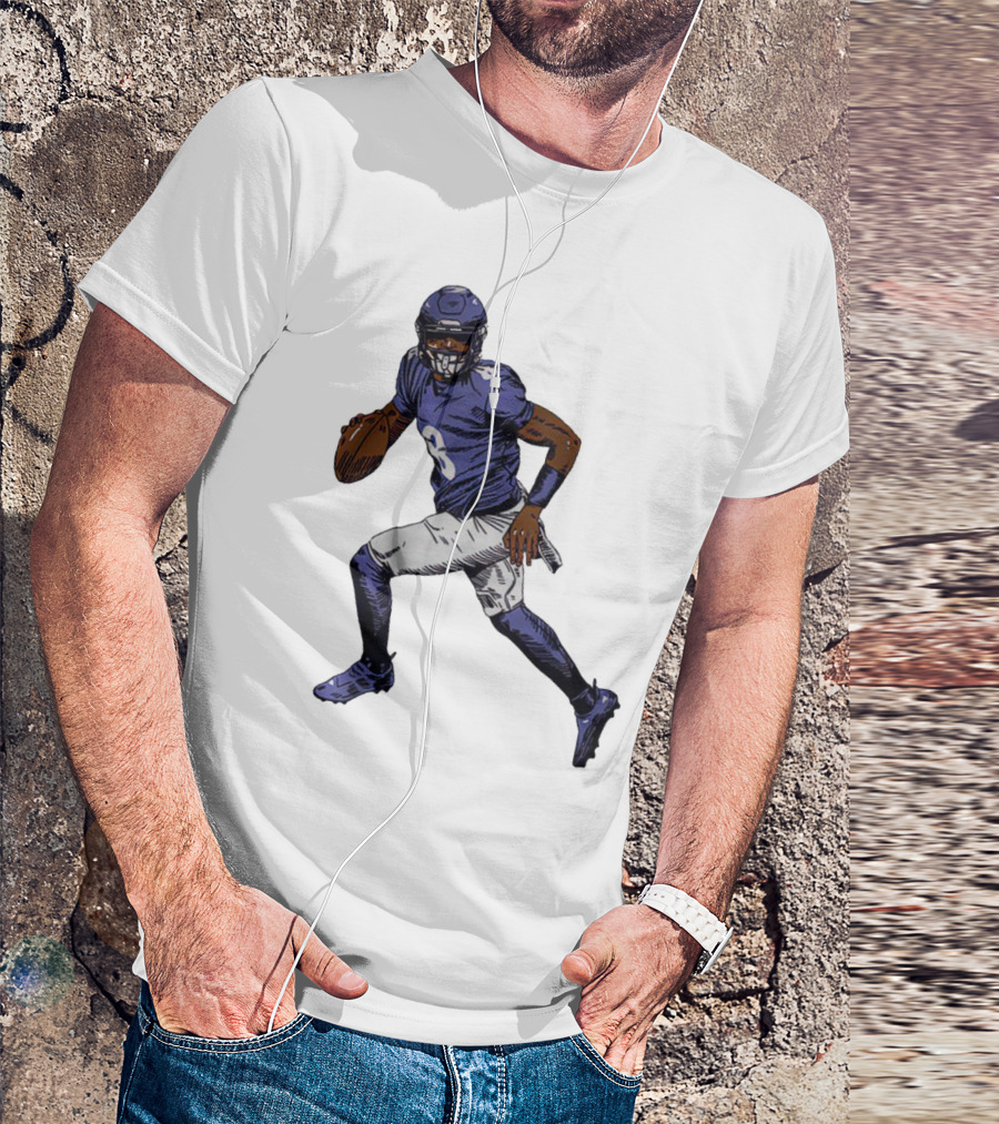 Lamar Jackson Baltimore Ravens Superstar Signature Pose T-Shirt