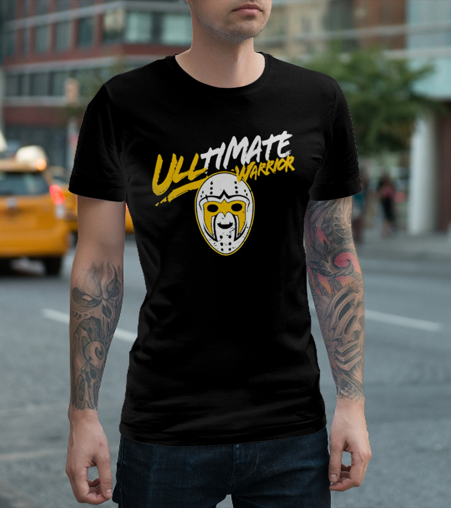 Boston Bruins Linus Ullmark Ultimate Warrior Mask T-Shirt