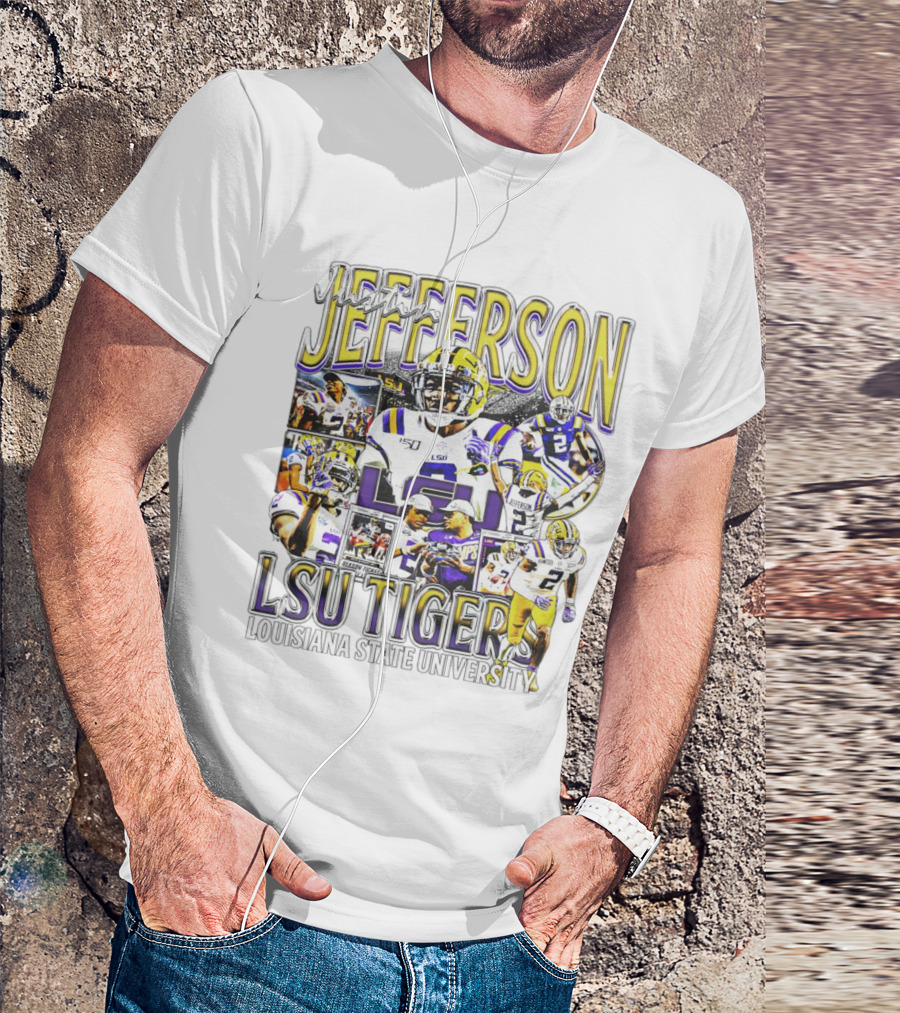 Justin Jefferson LSU Tigers Football Star Louisiana State University T-Shirt