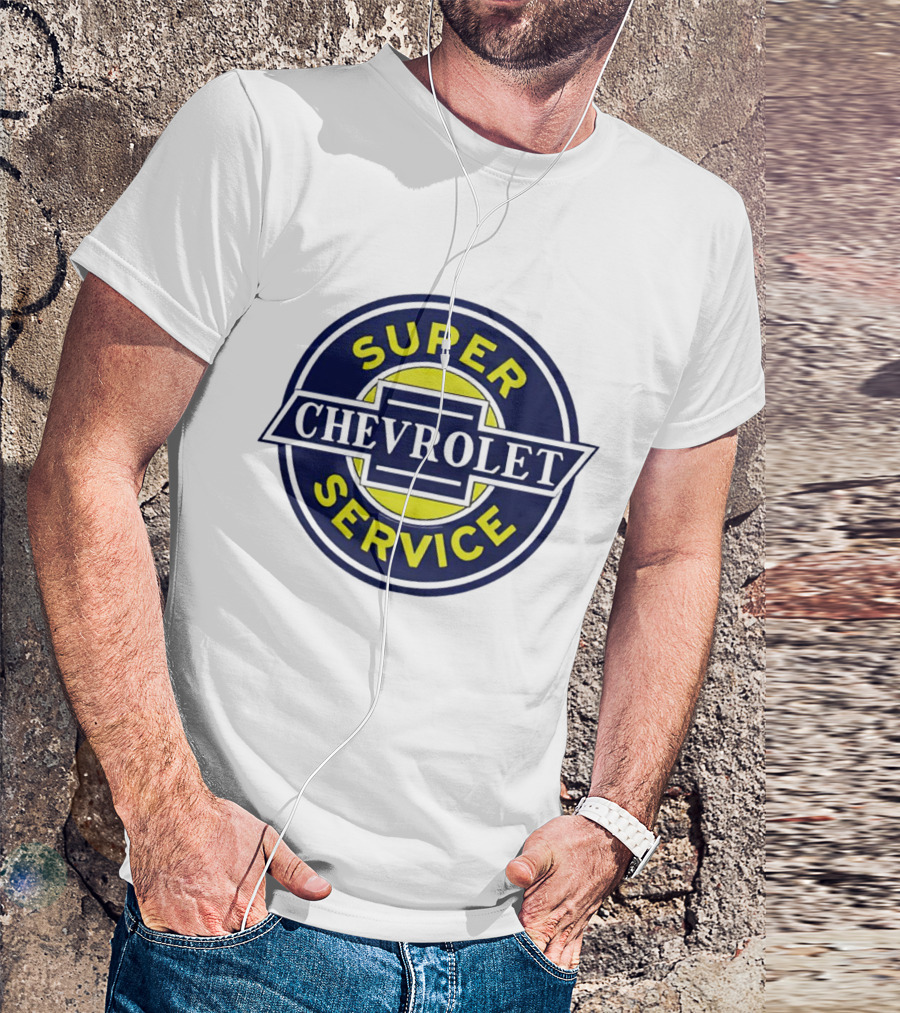Chevrolet Super Service Vintage Blue And Yellow Emblem T-Shirt
