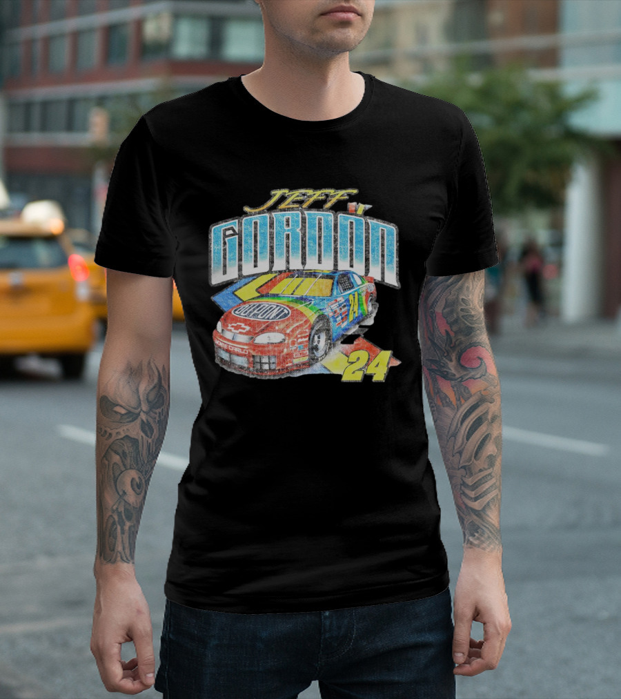 Jeff Gordon NASCAR DuPont Chevrolet 24 Racing Car T-Shirt