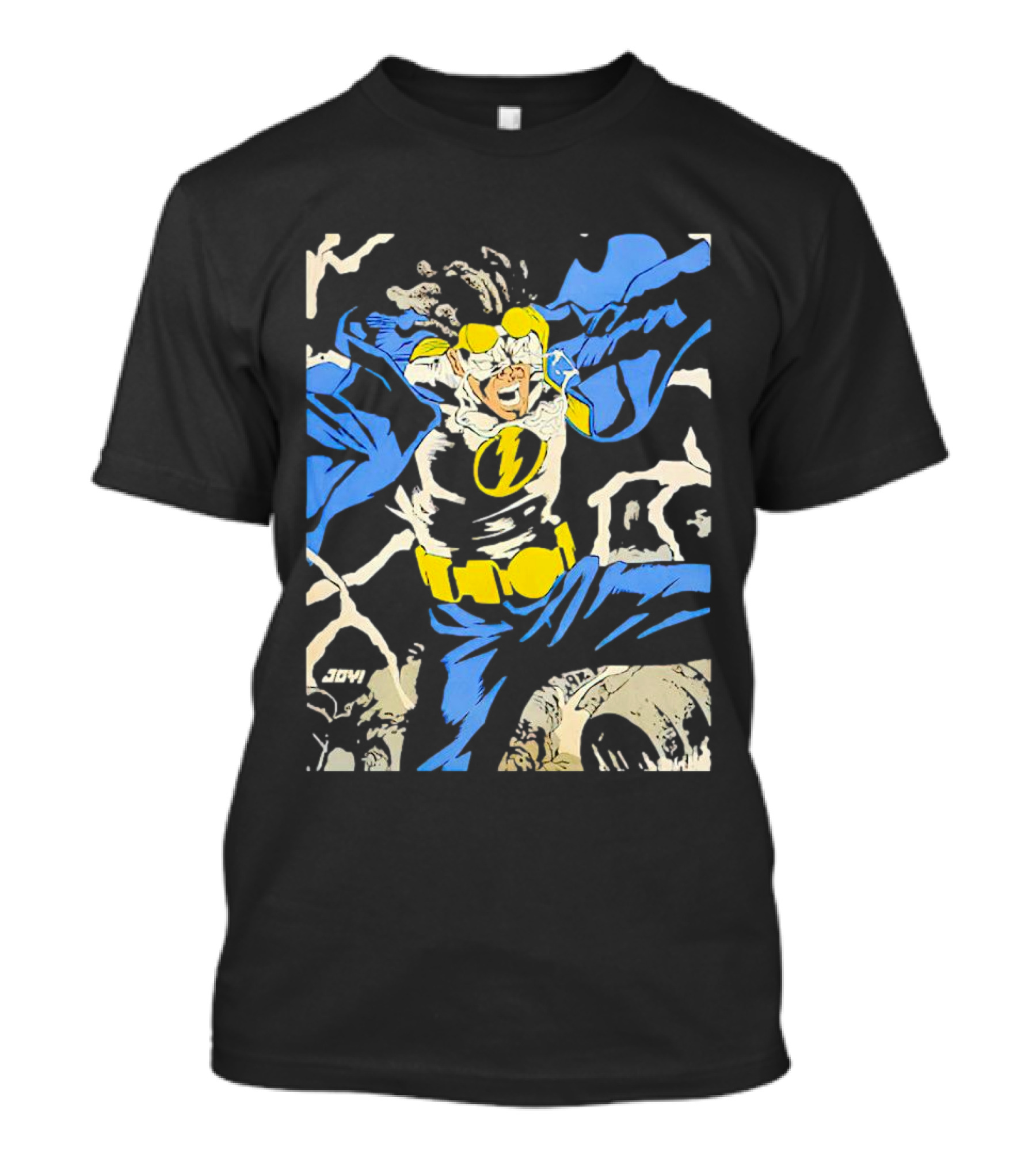Static Shock Comic Style Superhero Action Scene T-Shirt