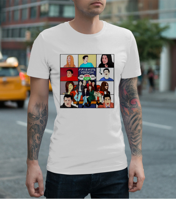 FRIEND'S Version Central Perk Iconic Characters Collage T-Shirt