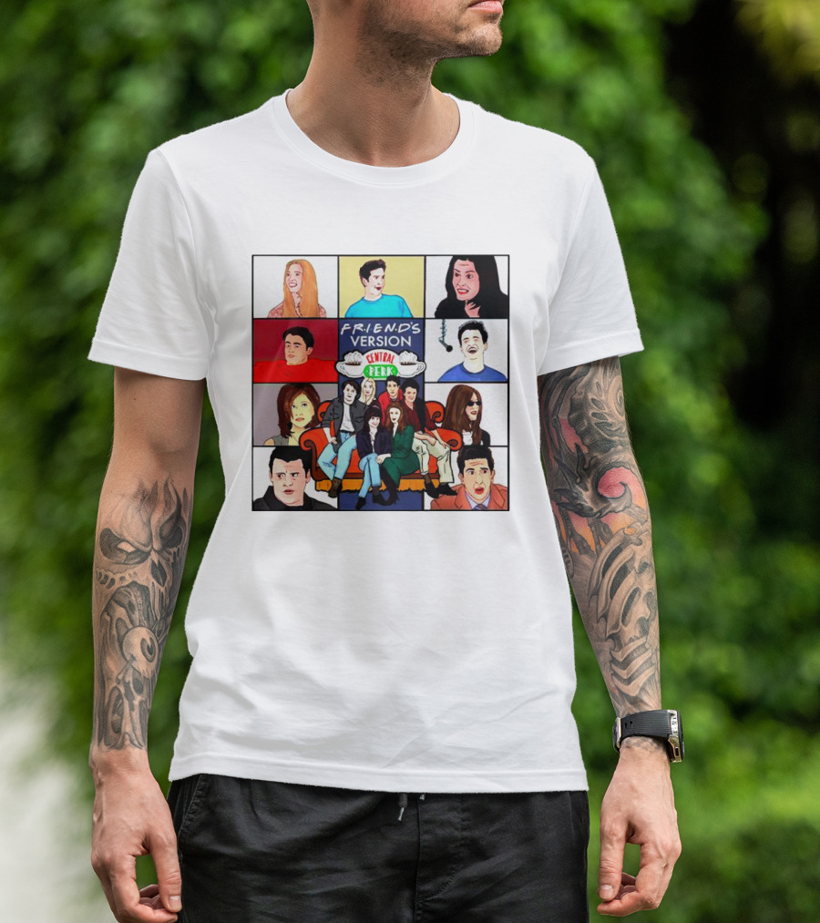 FRIEND'S Version Central Perk Iconic Characters Collage T-Shirt
