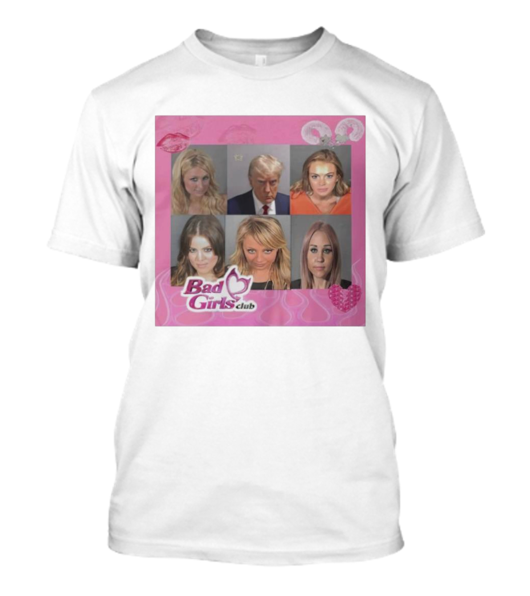 Bad Girls Club Mugshots With Trump In Pink T-Shirt