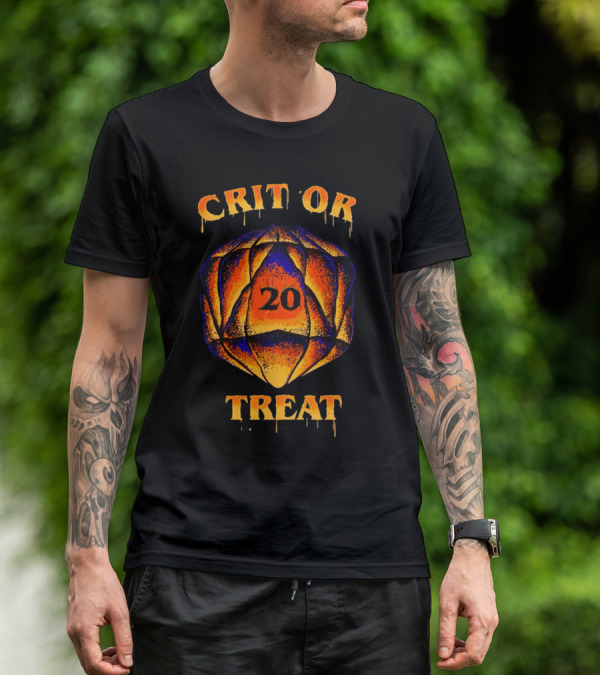 Crit Or Treat 20-Sided Dice Halloween T-Shirt