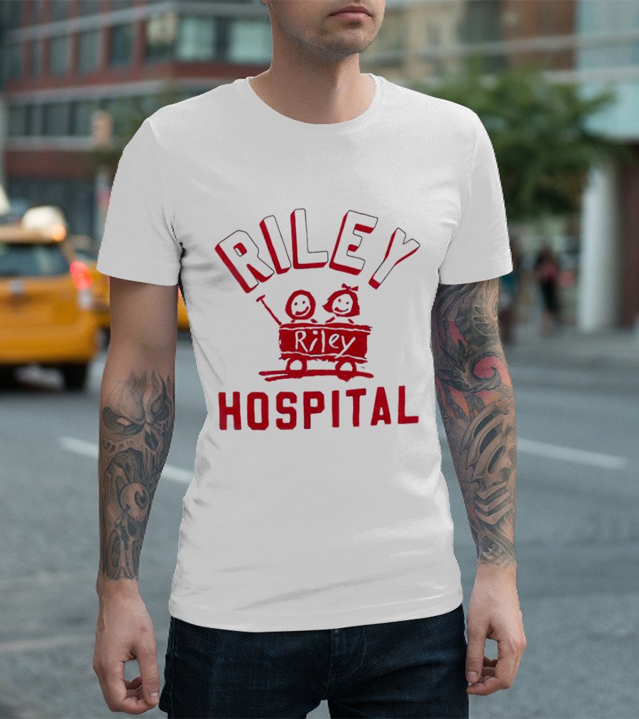 Riley Hospital Wagon Smiley Faces Arch T-Shirt