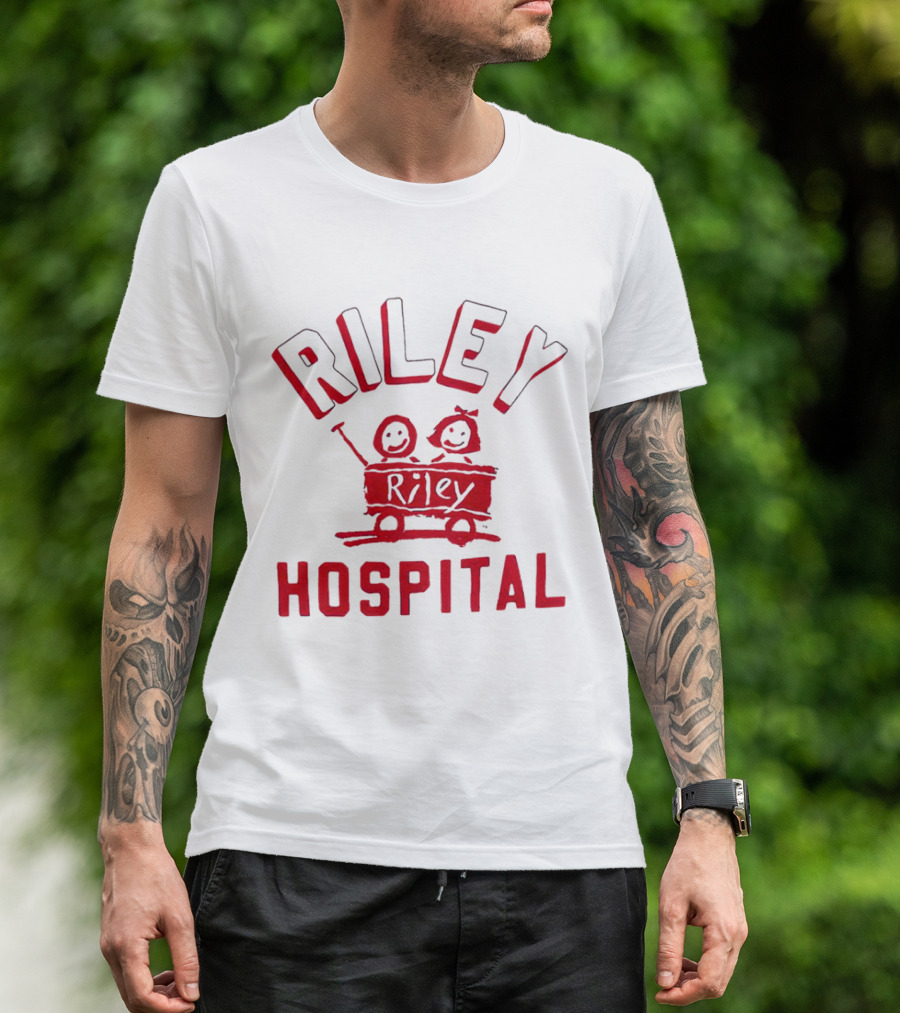 Riley Hospital Wagon Smiley Faces Arch T-Shirt