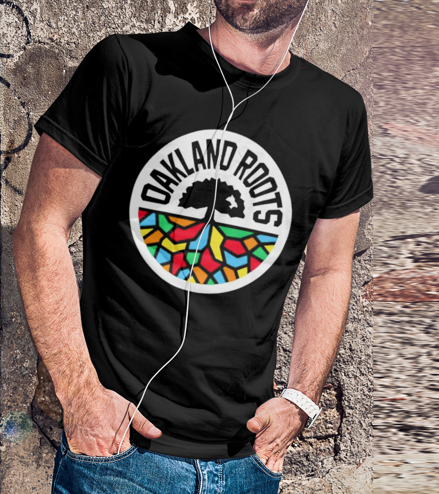 Oakland Roots Tree With Colorful Geometric T-Shirt