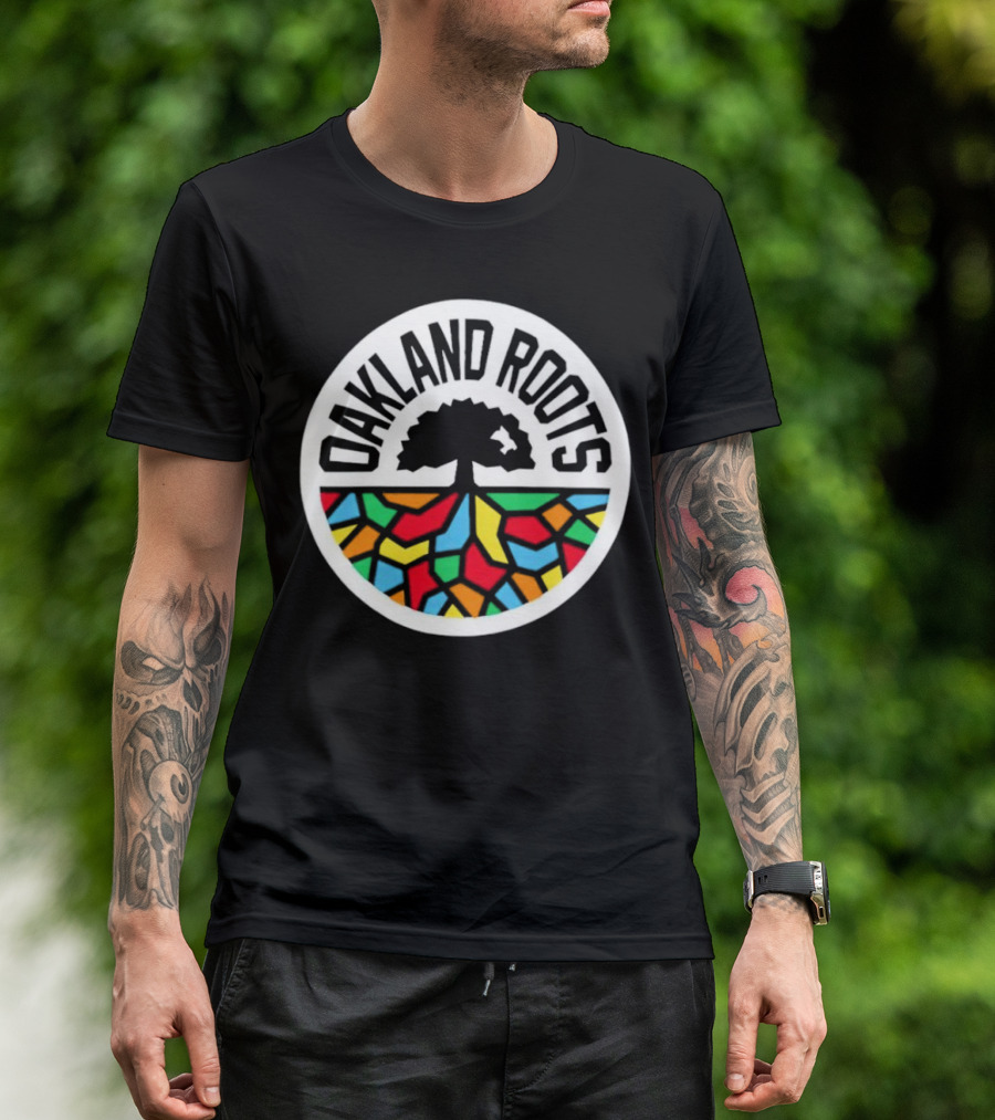 Oakland Roots Tree With Colorful Geometric T-Shirt