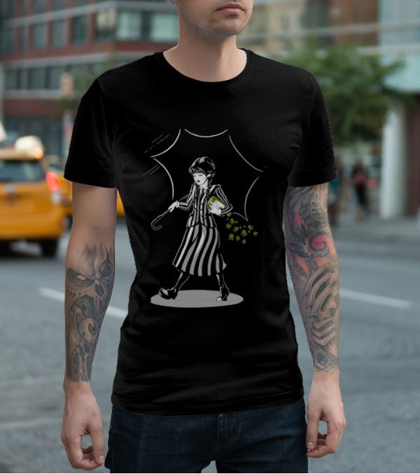 Wednesday Addams Salt N Spite Umbrella Shadows And Skulls T-Shirt