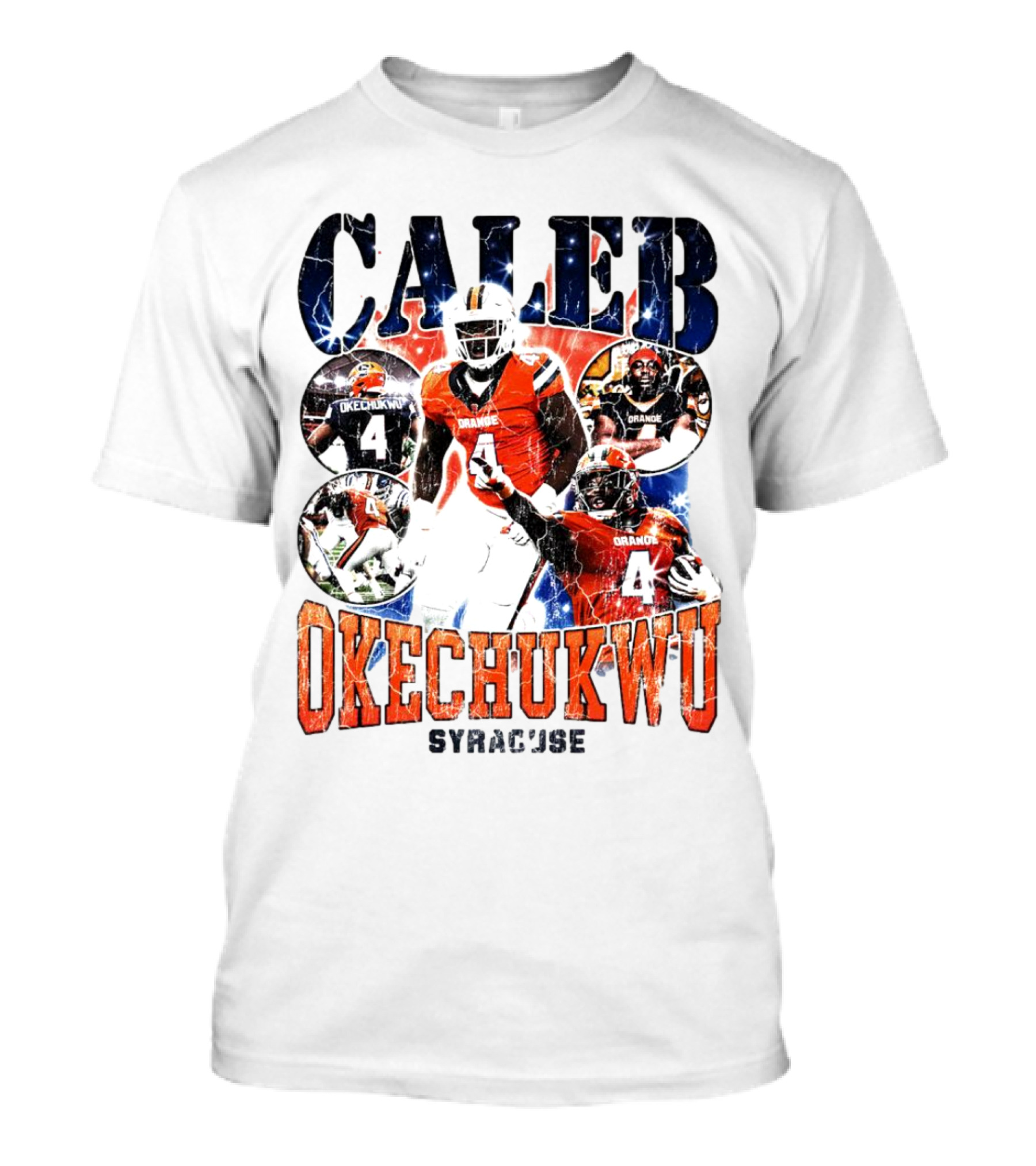 Caleb Okechukwu Syracuse Orange Football Vintage 4 T-Shirt
