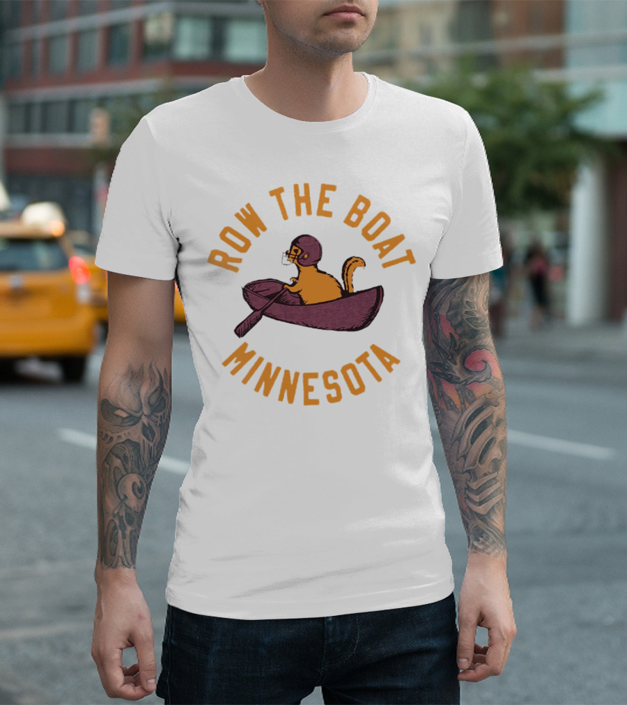 Row The Boat Minnesota Gopher in a Canoe T-Shirt